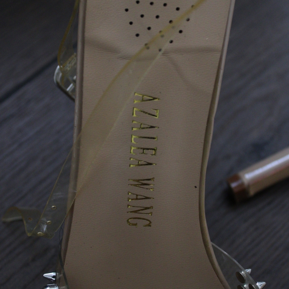 Azalea Wang Studded Beige Womens Heels - Picture 7 of 8